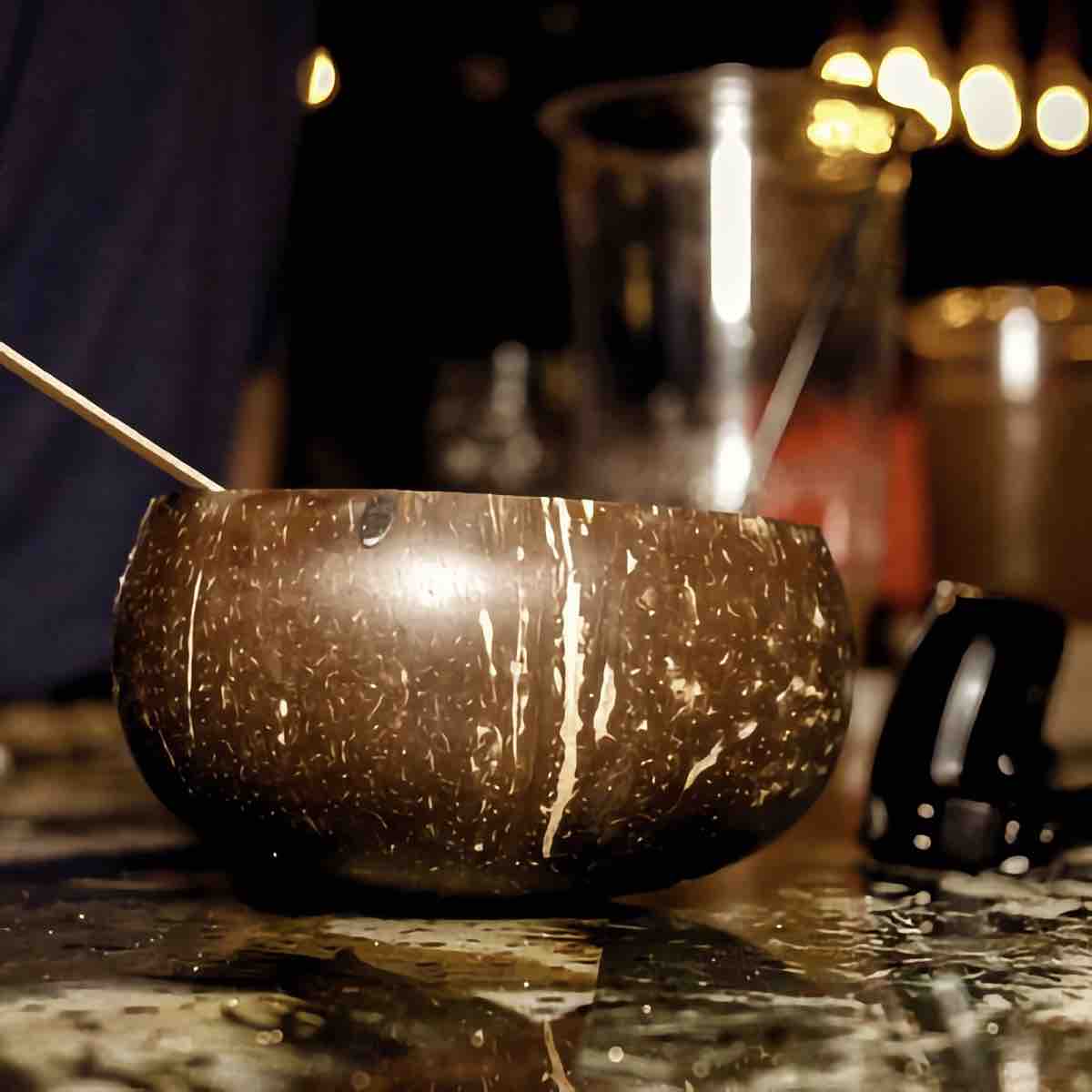 A coconut shell of kava at Karma